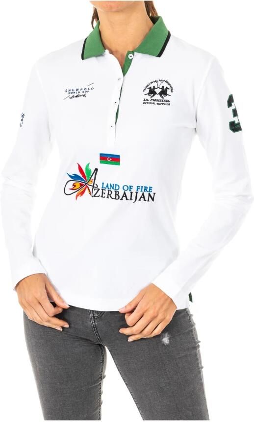 LA MARTINA Lange Mouw Polo met Origineel Ontwerp White Dames - Foto 3