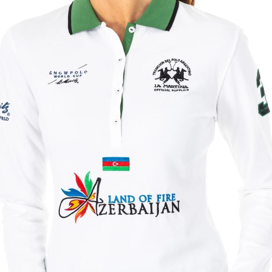 LA MARTINA Lange Mouw Polo met Origineel Ontwerp White Dames