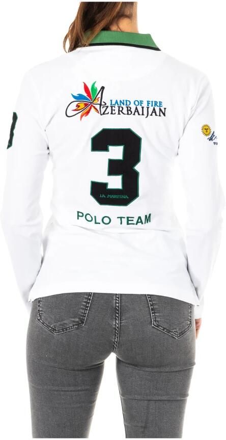 LA MARTINA Lange Mouw Polo met Origineel Ontwerp White Dames - Foto 2