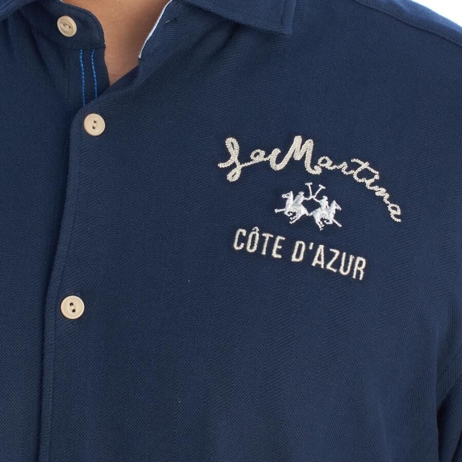 LA MARTINA Lange mouwen overhemd Elegant Casual Design Blue Heren