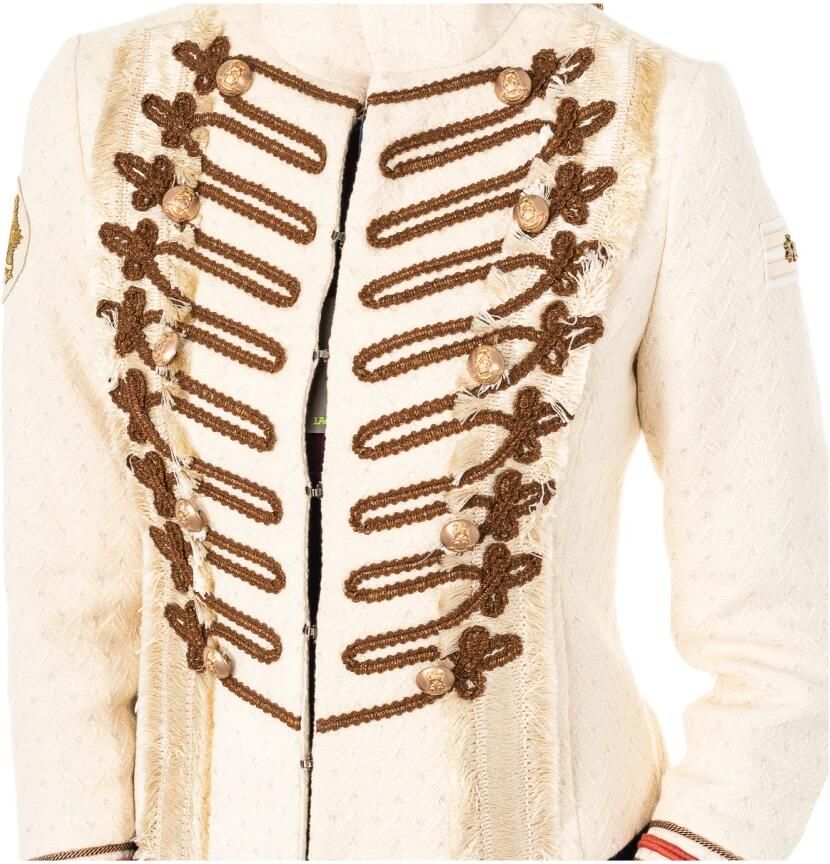 LA MARTINA Lange mouw jas met militaire stijl Beige Dames