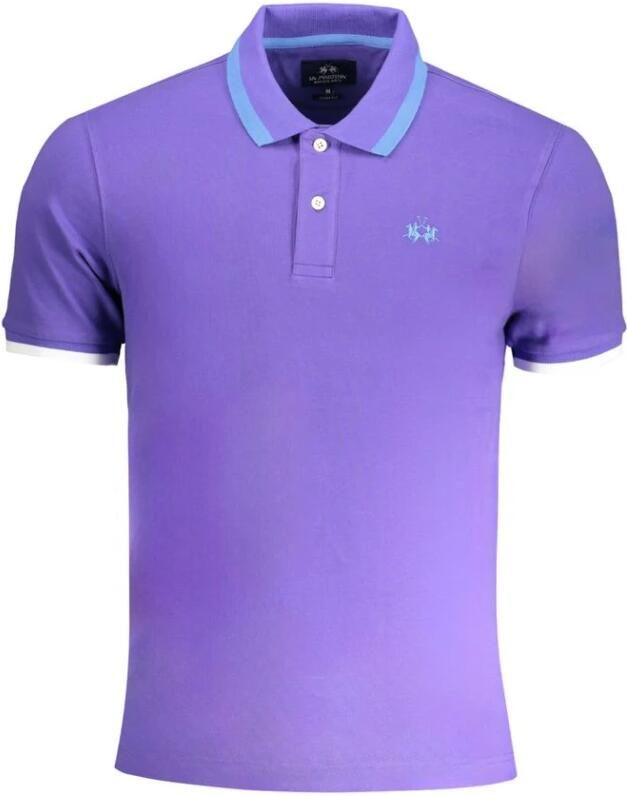 LA MARTINA Polo Shirt met Korte Mouwen en Logo Borduursel Purple Heren - Foto 2