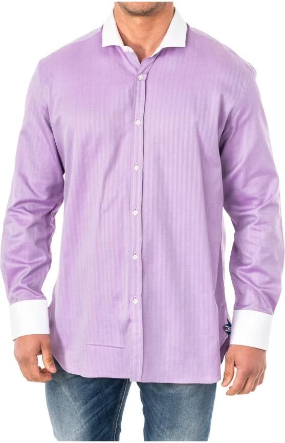 LA MARTINA Lila overhemd met lange mouwen en knoopsluiting Purple Heren - Foto 3