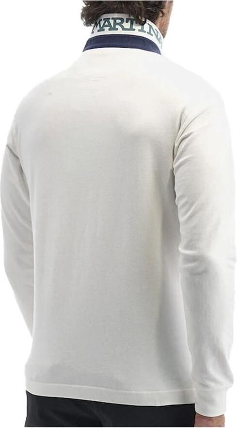 LA MARTINA Logo Geborduurd Lange Mouw Katoenen Polo White Heren - Foto 2