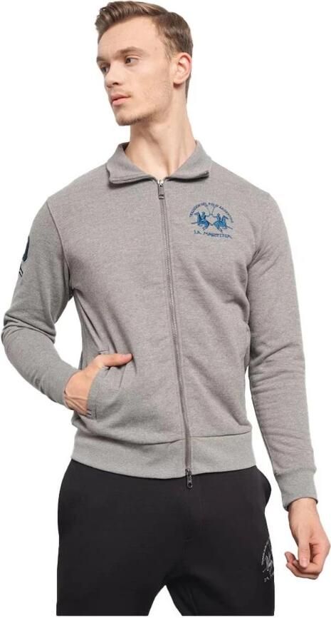 LA MARTINA Ritssluiting Katoenen Trui Grijs Melange Gray Heren - Foto 3