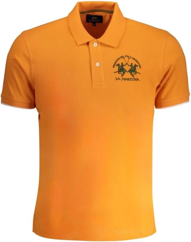 LA MARTINA Oranje Katoenen Poloshirt met Korte Mouwen Orange Heren