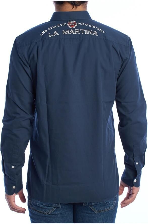 LA MARTINA Overhemd met lange mouwen en geborduurde details Blue Heren - Foto 4