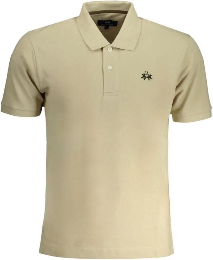 LA MARTINA Beige Katoenen Poloshirt met Korte Mouwen Beige Heren