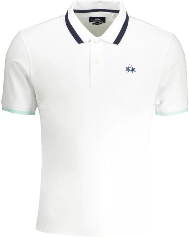 LA MARTINA Witte Katoenen Poloshirt met Korte Mouwen White Heren