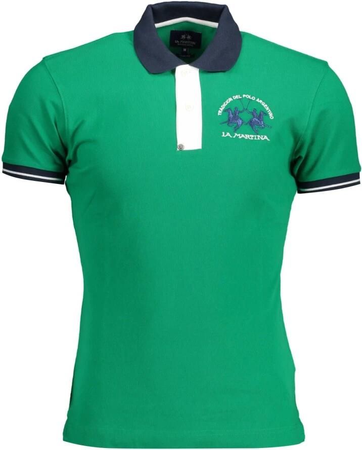 LA MARTINA Polo Shirt met Slim Fit en Contrasterende Details Green Heren - Foto 3