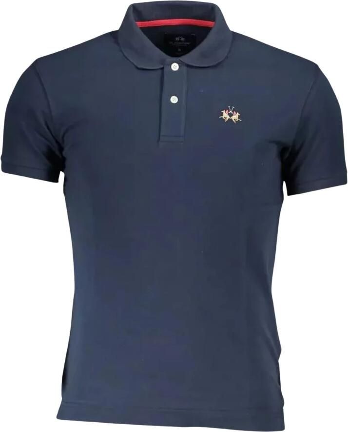 LA MARTINA Elegant Blauw Slim-Fit Polo met Contrasterende Details Blue Heren