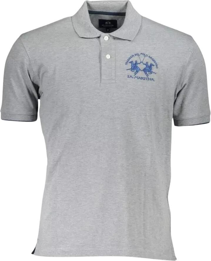 LA MARTINA Elegante grijze polo met contrasterende details Gray Heren - Foto 2