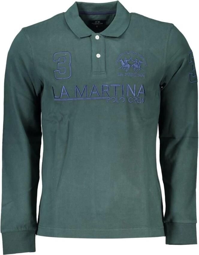 LA MARTINA Klassiek groen poloshirt met borduurwerk Green Heren