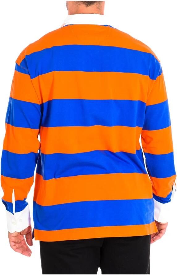 LA MARTINA Lange Mouw Polo in Oranje-Blauw Multicolor Heren