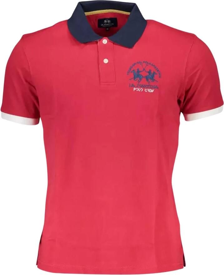 LA MARTINA Rode Katoenen Polo Shirt Korte Mouwen Regular Fit Red Heren