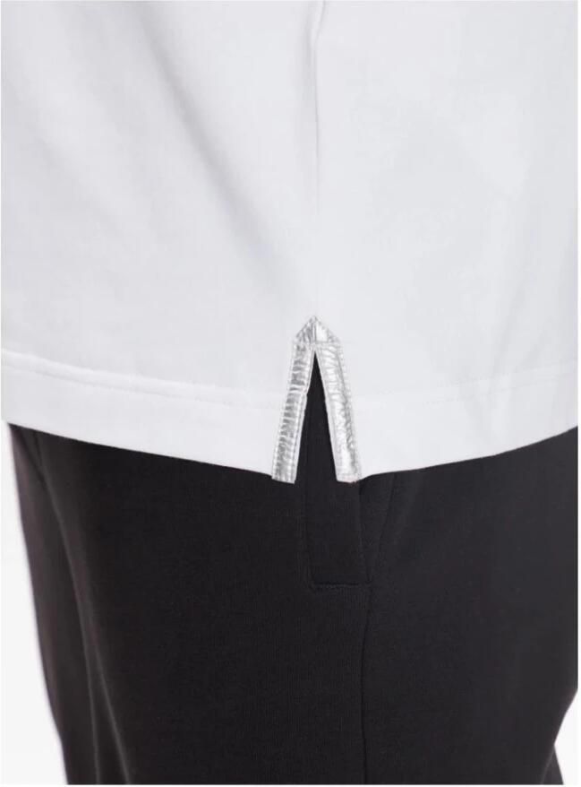 LA MARTINA Katoenen Polo Shirt Logo Print Glitter White Heren