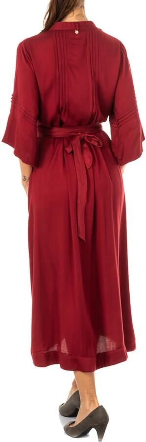 LA MARTINA Granaat 3 4 Mouw Jurk met Origineel Ontwerp Red Dames - Foto 2