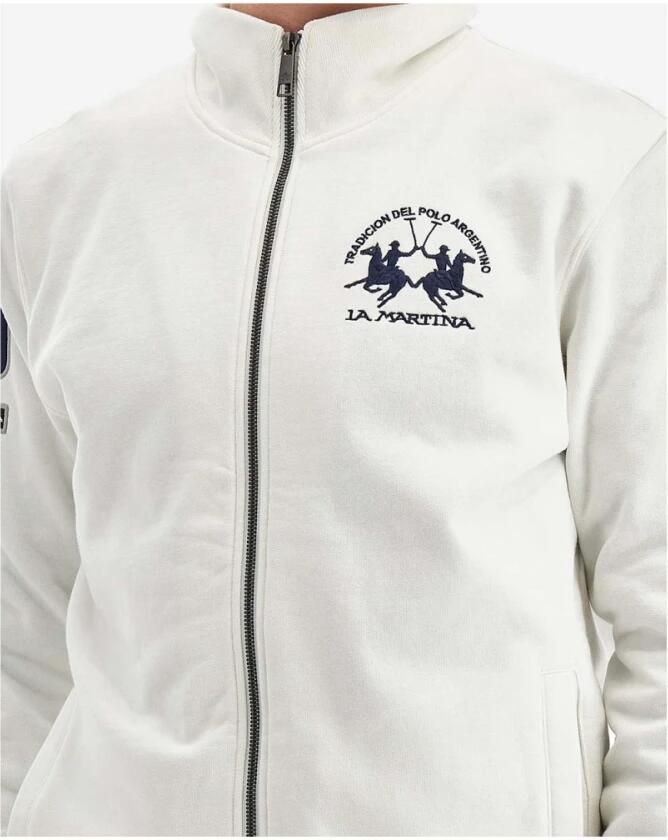 LA MARTINA Heren Sweatshirt met Lange Mouwen en Ritssluiting White Heren