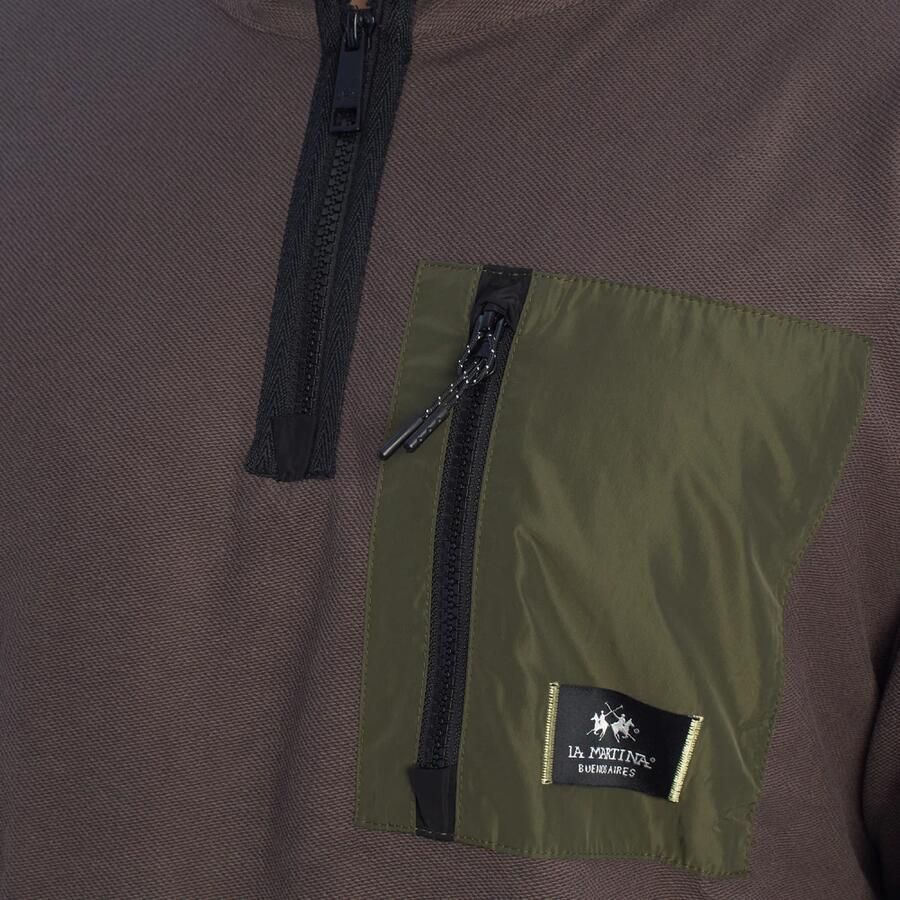 LA MARTINA Sweater met rits Eigentijds ontwerp Brown Heren - Foto 2