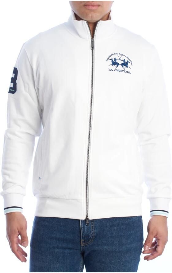 LA MARTINA Sweatshirt met rits en geborduurde details White Heren - Foto 4