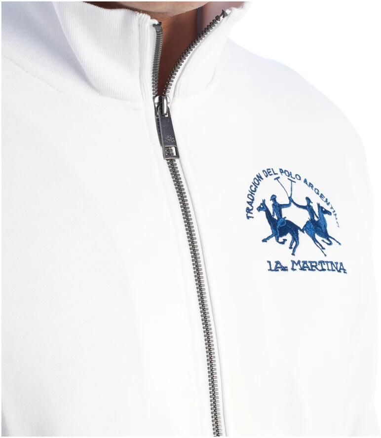LA MARTINA Sweatshirt met rits en geborduurde details White Heren - Foto 2