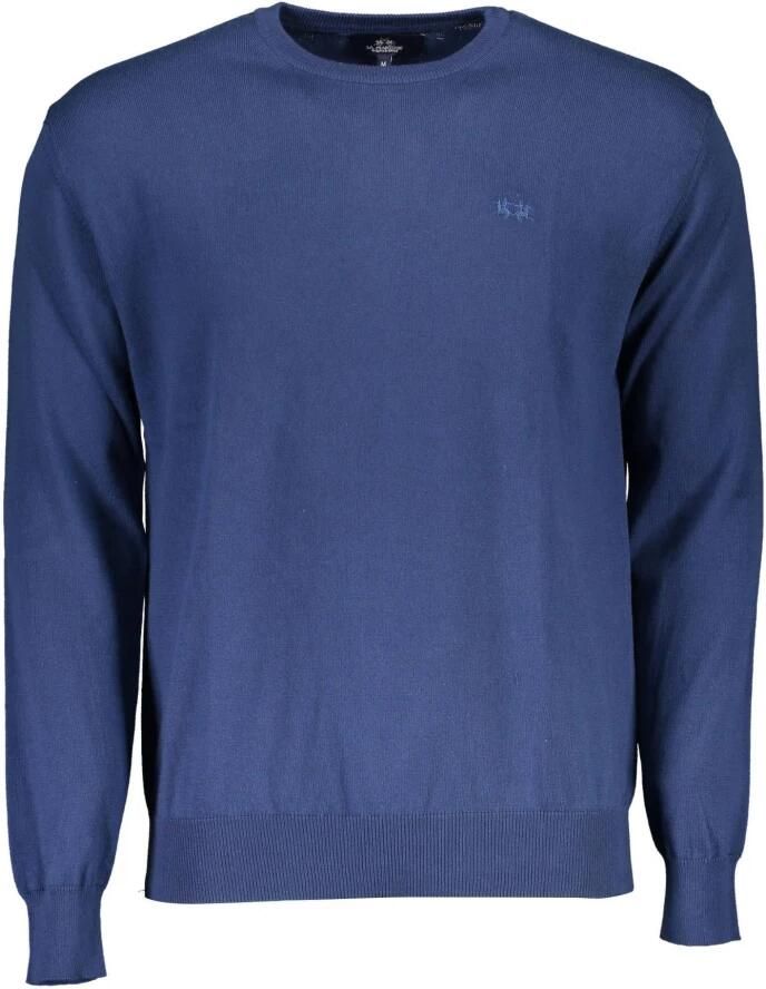 LA MARTINA Blauwe Trui met Lange Mouwen en Geborduurd Logo Blue Heren