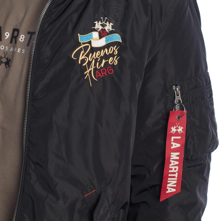 LA MARTINA Urban Bomberjack met Polo Details Black Heren - Foto 3