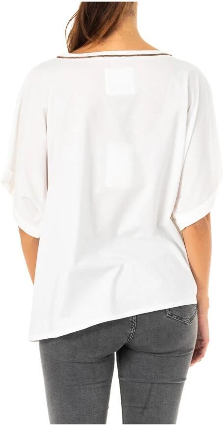 LA MARTINA Wijde T-shirt met korte mouwen en logo White Dames - Foto 2