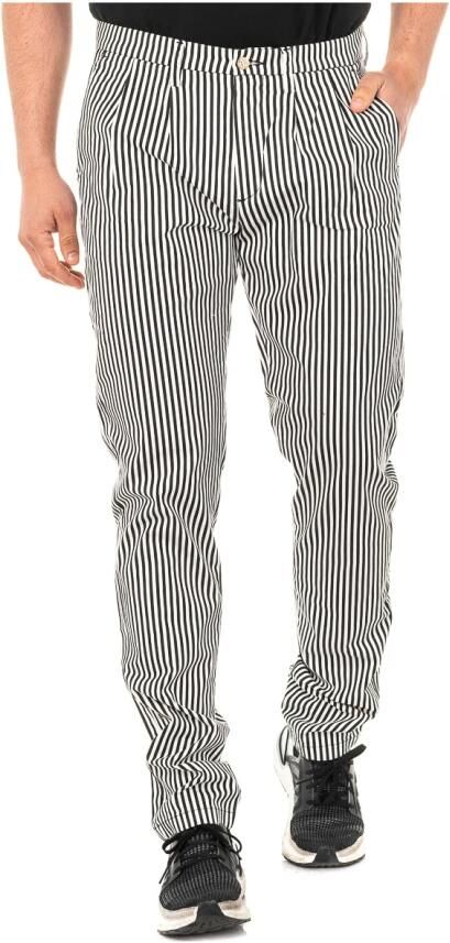 LA MARTINA Zwarte en witte broek met knoop- en ritssluiting Black Heren - Foto 3