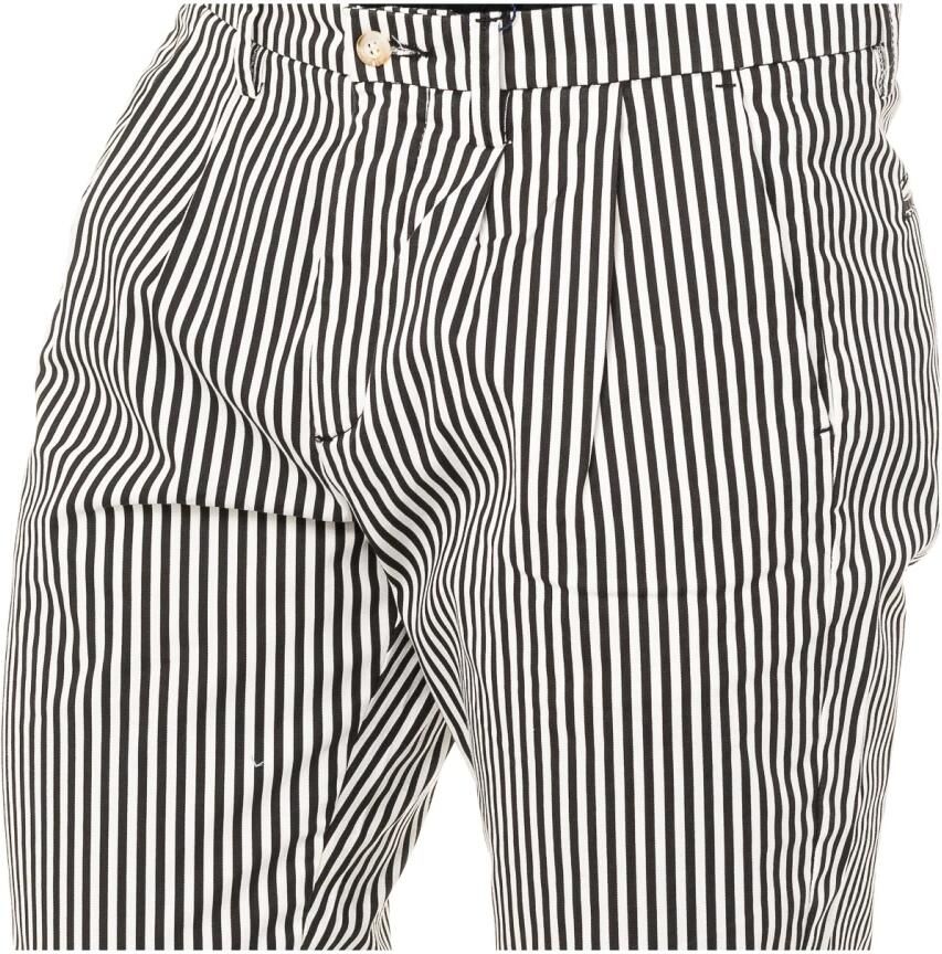 LA MARTINA Zwarte en witte broek met knoop- en ritssluiting Black Heren