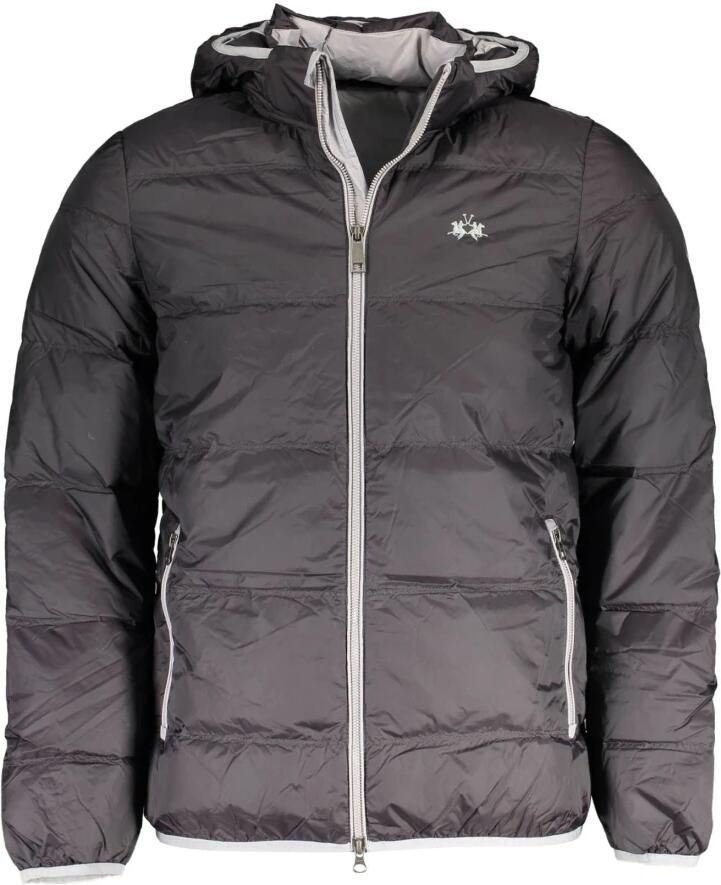 LA MARTINA Elegante polyamide jas met afneembare capuchon Black Heren