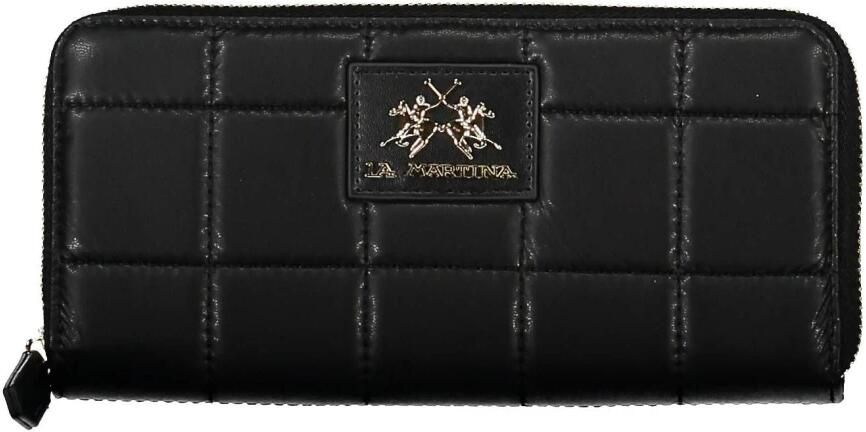 LA MARTINA Zwarte Polyurethaan Handtas met Portemonnee en Ritssluiting Black - Foto 3