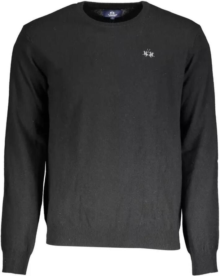 LA MARTINA Klassiek T-shirt met elegant borduurwerk Black Heren