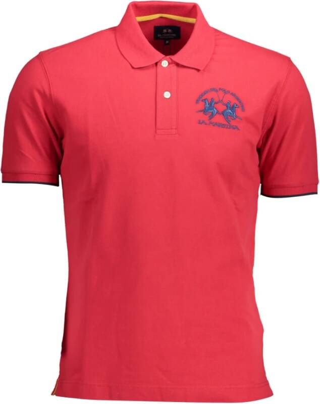 LA MARTINA Rode Katoenen Polo Shirt Korte Mouwen Regular Fit Red Heren