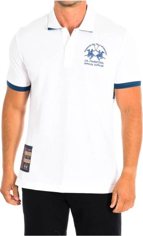 LA MARTINA Polo T-shirt met Korte Mouwen in Wit White Heren