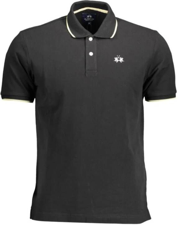 LA MARTINA Black Polo Shirt Zwart Heren