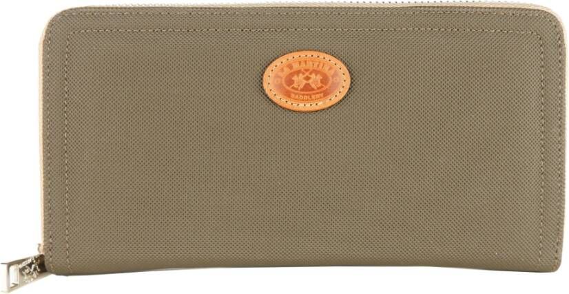 LA MARTINA Stijlvolle groene khaki portemonnee met lederen accenten Green Dames