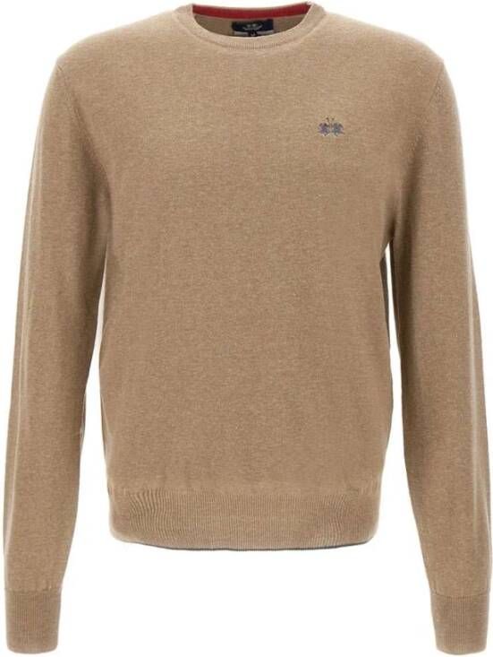 LA MARTINA Ronde hals gekweek Beige Heren
