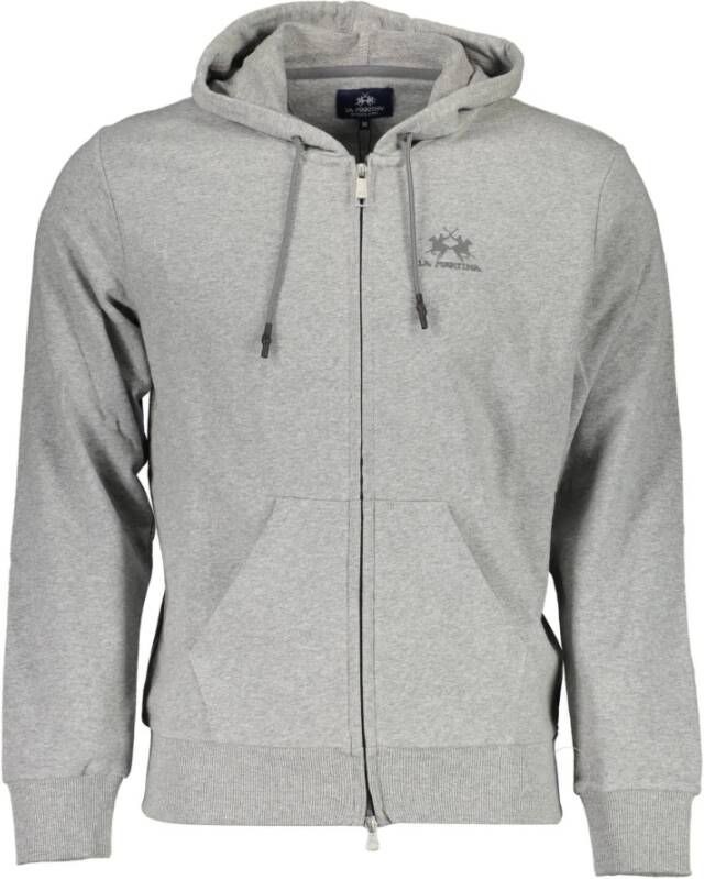LA MARTINA Sweater Fleece Hoodie met Volledige Rits Voor Heren Grijs