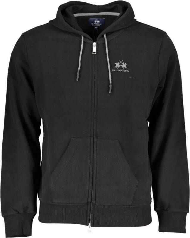 LA MARTINA Stijlvolle Sweatshirt met rits van katoenmix Black Heren