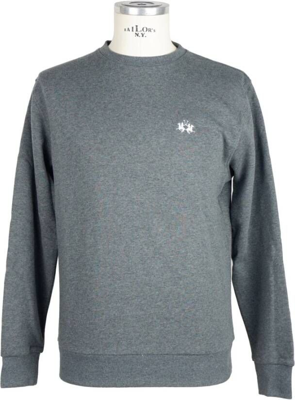 LA MARTINA Geborduurde Crewneck Sweatshirt Grijs Mannen Gray Heren