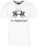 LA MARTINA Wit Katoenen T-Shirt Korte Mouw Regular Fit Ronde Hals Print Logo White Heren - Thumbnail 3