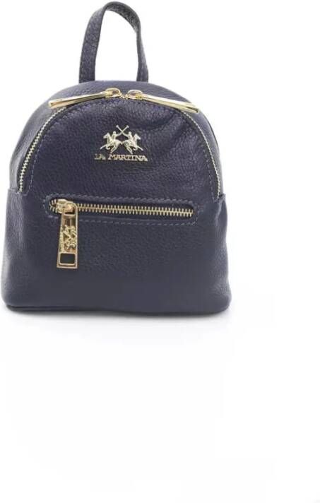 LA MARTINA Violet Kalfsleren Messenger Tas met Verstelbare Schouderband Paars