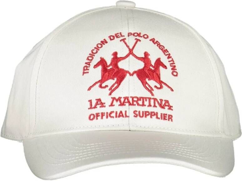 LA MARTINA Elegante zonneklep met geborduurd logo White Unisex