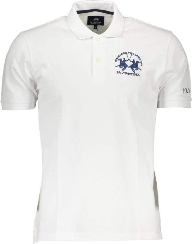 LA MARTINA White Cotton Polo Shirt Zwart Heren