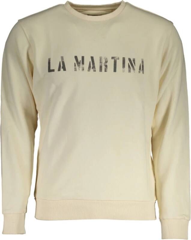LA MARTINA Witte Katoenen Trui met Logo Print Wit Heren
