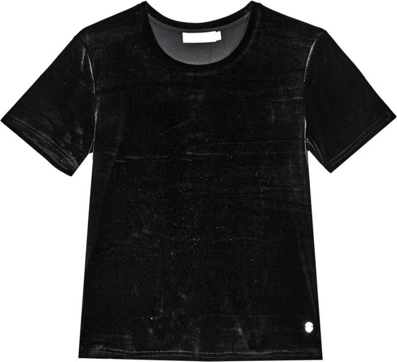 La Petite Étoile Fluwelen dames-T-shirt Velvety Zwart Dames