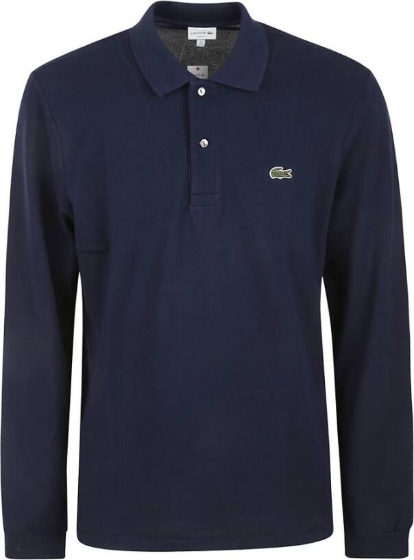 Lacoste Blauw Polo Shirt met Lange Mouwen Blauw Heren