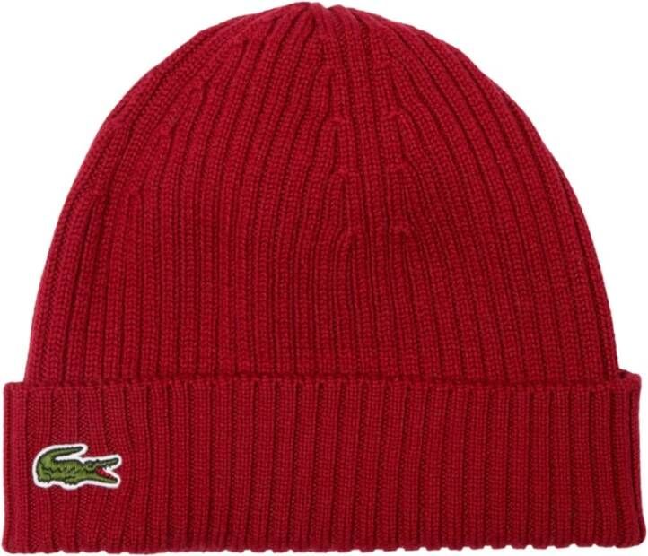Lacoste Bordeaux Krokodil Wollen Pet Rood Heren