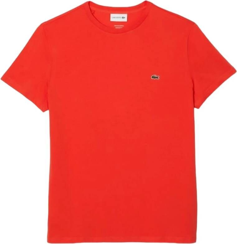 Lacoste Casual Katoenen T-shirt voor Heren Oranje Heren